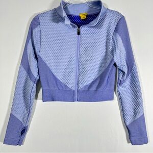 Daisy Light Blue Cropped Textured Athletic Jacket | XL (Juniors)